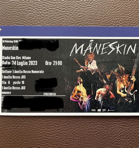 2 BIGLIETTI POSTI Vicini Maneskin San Siro 24 07 2023 Fila 6 I