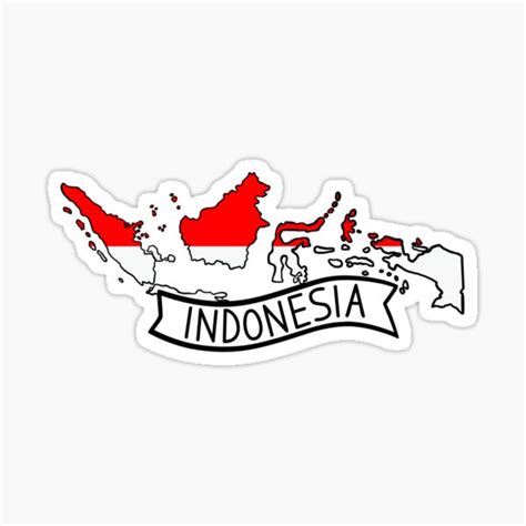 Indonesia Flag Map Sticker Sticker For Sale By Drawingvild Redbubble