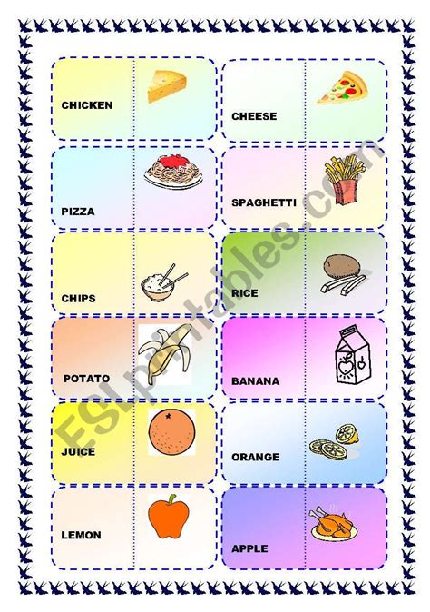 Food Domino Part 1 ESL Worksheet By Ivanabu