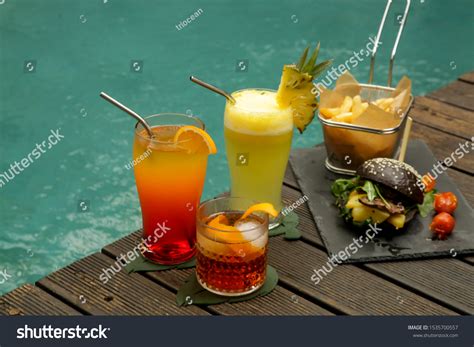 mocktail snack pool images stock  vectors shutterstock