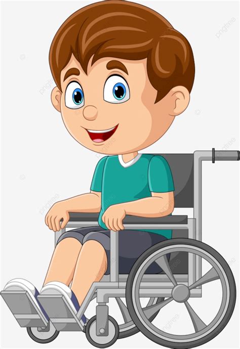 Dessin Animé Heureux Garçon Handicapé En Fauteuil Roulant Png Roue Gens Activité Png Et