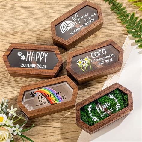 Personalized Remembrance Wooden Pet Fur Keepsake Rainbow Bridge Loss Of