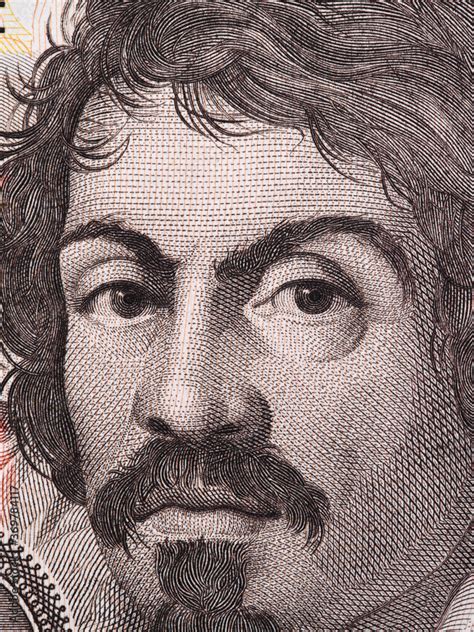 Caravaggio Face On 100000 Italian Lire Banknote Close Up One Of The