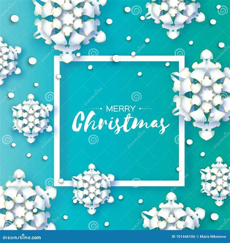 White Origami Snowfall Merry Christmas Greetings Card White Paper Cut