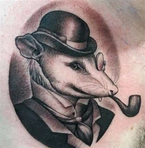 Opossum Tats Opossum Portrait Tattoo Tatting