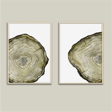 Tree Ring Printable Wall Art Set Of Tree Stump Instant Digital Print