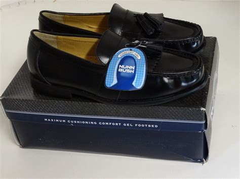 Mens Black Nunn Bush Keaton Kiltie Tassel Slip On Loafer With Comfort