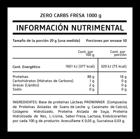 Proteína Sin Carbohidratos Zero Carbs Polvo 1 Kg Prowinner Meses