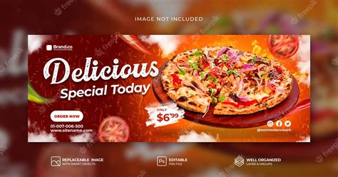 Promoción Especial De Menú De Comida De Pizza Picante Caliente Plantilla De Banner De Portada De