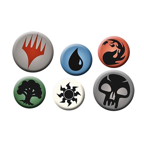 Magic the Gathering - Mana Symbols Button Set of 6 | Elbenwald