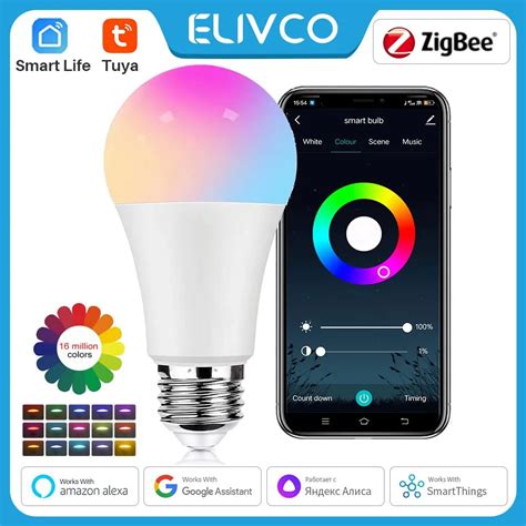 Tuya Smart Bulb E Zigbee Dimmable Led Light Bulb Rgbcw V Smart