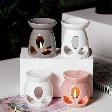 Ceramic Hollow Out Tealight Candle Holder Wax Burners Aroma Essential