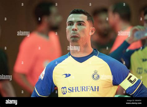 Cristiano Ronaldo Of Al Nassr Fc Gestures Against Al Raed Fc During Their Saff Roshn Saudi Pro