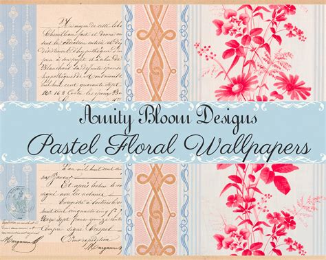 Pastel Floral Wallpaper Antique Wallpaper Vintage Floral - Etsy