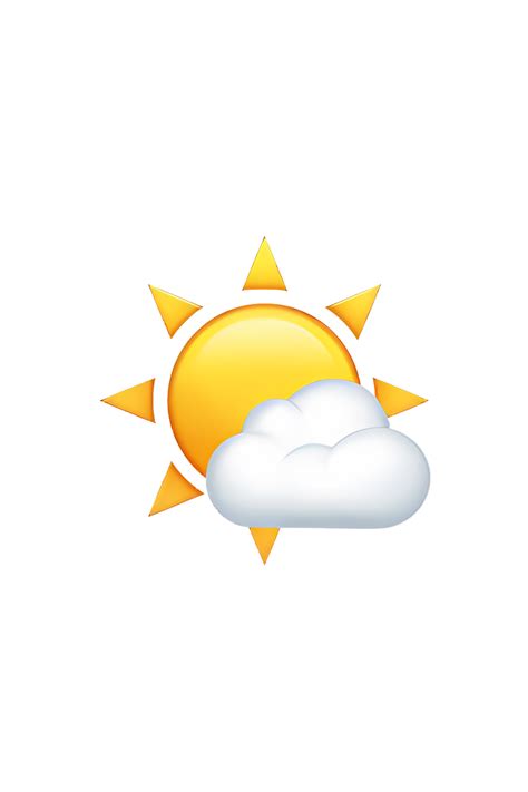 🌤️ Sun Behind Small Cloud Emoji | Cloud emoji, Icon emoji, Emoji