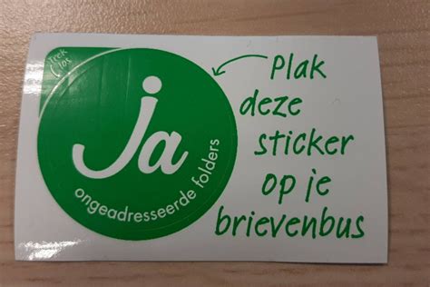 Ja Sticker Voor Folders In Brievenbus Regiobode