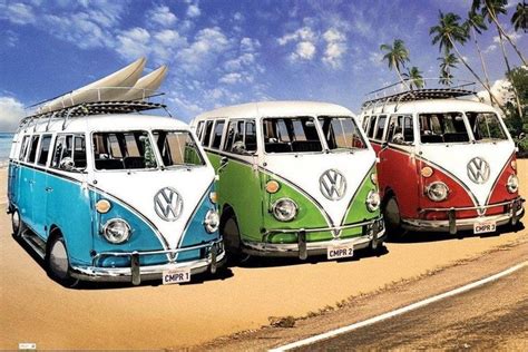 VW Buses Surfboards on the Beach Endless Summer Surfing Poster - Etsy ...