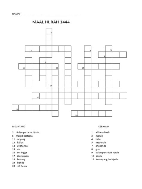 teka silang kata maal hijrah