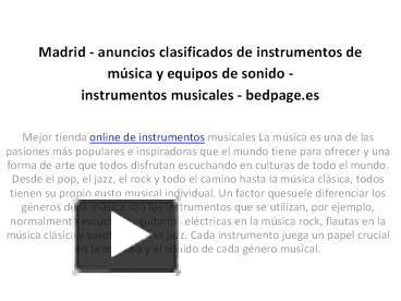 PPT Madrid anuncios clasificados de instrumentos de música y