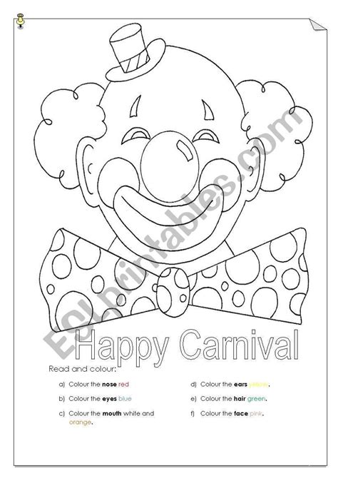 Carnival Worksheets