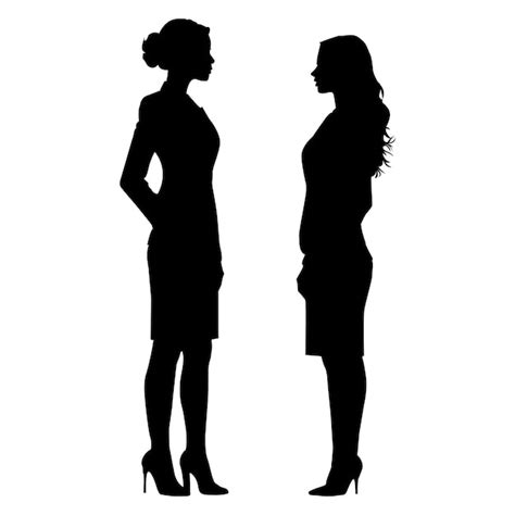 Premium Vector Woman Business Silhouette Standing On White