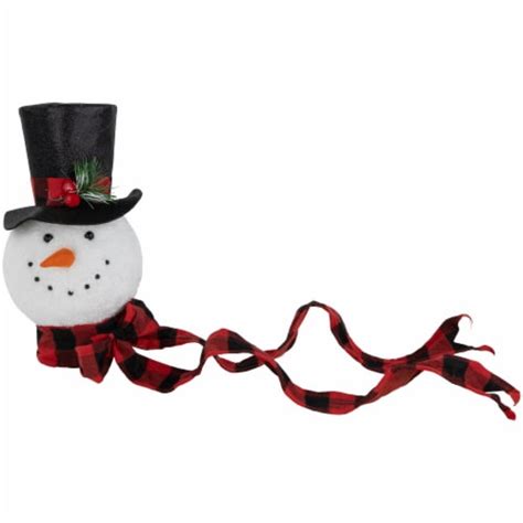 Northlight Plush Snowman In Top Hat Christmas Tree Topper 12 Unlit