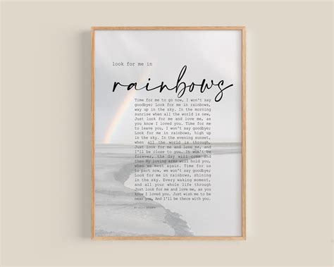 Look For Me In Rainbows Poem Printable - Printable Templates