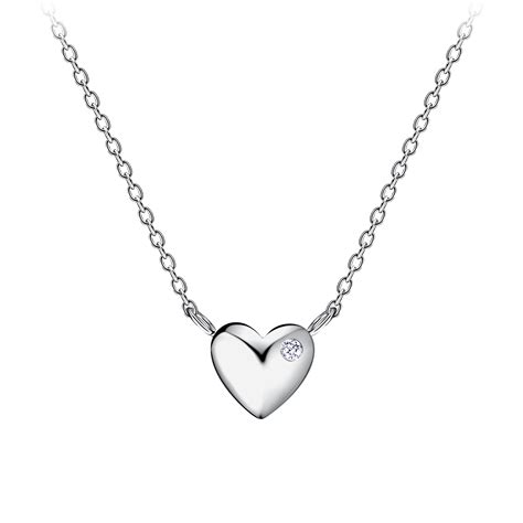 925 Silver Jewelry | Silver Heart Necklace - 21623