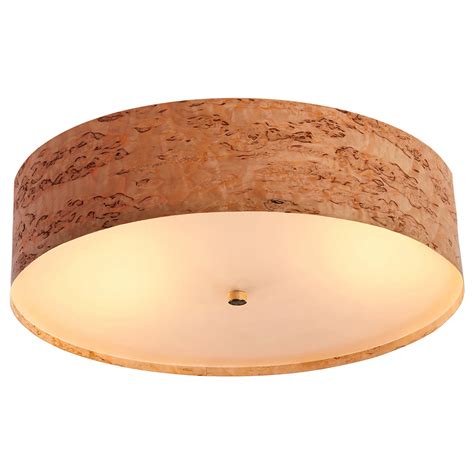 Mid Century Modern Walnut 17 5 Flush Mount Light Fixture For Sale At