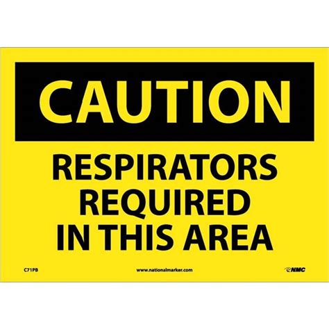 National Marker Company C71PB Respirators Required In This Area Sign