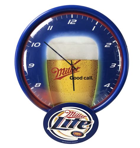 Miller Lite Beer Battery Operated Wall Clock By Miller Brewing Company S18 1 22414