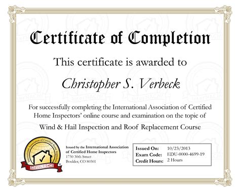 Education Certificates | Foundations Home Inspections, Inc.