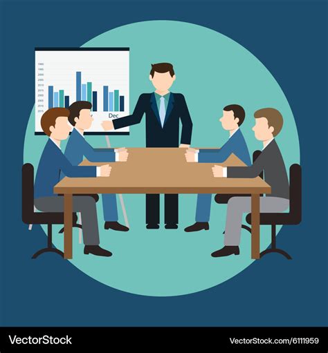 Business meeting and presentation in an office Vector Image