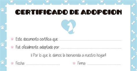 Certificado De Adopción Adopcion