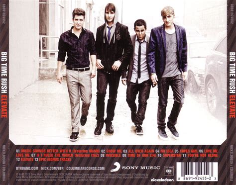 Car Tula Trasera De Big Time Rush Elevate Reino Unido Portada