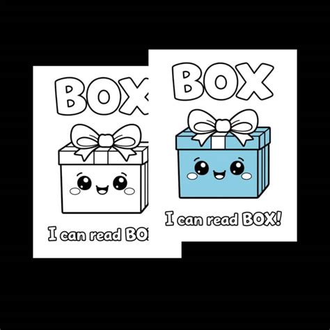 box cvc word family coloring page growth mindset poster printbale sheet