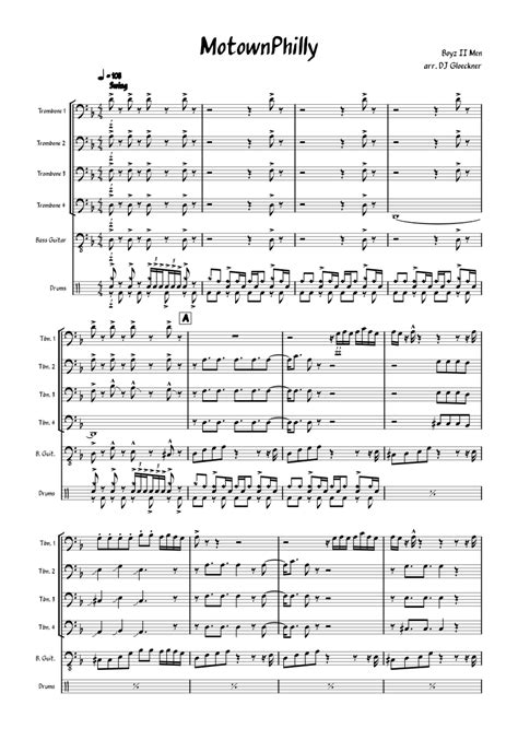 Motownphilly Sheet Music For Trombone Bass Guitar Drum Group Brass