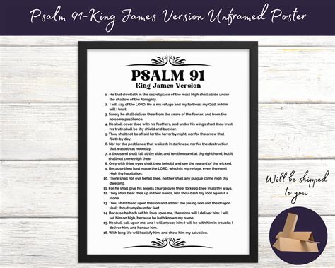 Psalm 91 King James Version Poster Unframed Enhanced Poster Etsy