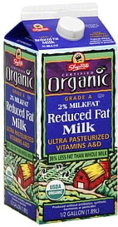 ShopRite Reduced Fat 2 Milkfat Milk 0 5 Gl Nutrition Information