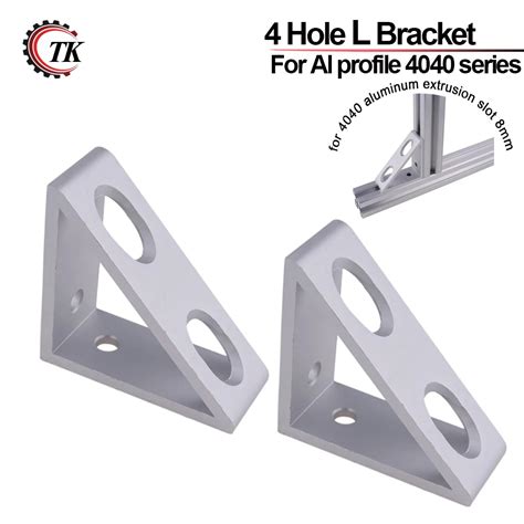 4 Hole Inside Guesset Corner Angle L Brackets Fastener Fitting Round Hole For 4040 Aluminum