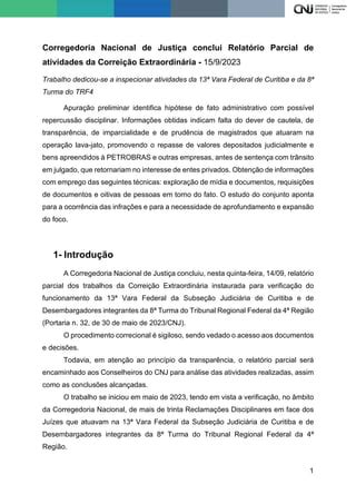 Relat Rio Da Correi O Do Cnj Na Lava Jato Pdf