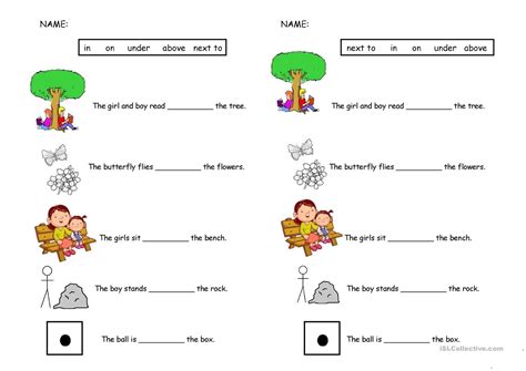 Предлоги места в английском языке в картинках упражнения