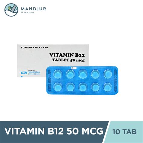 Jual Vitamin B12 50 Mcg 10 Tablet Suplementasi Vitamin B12 Shopee