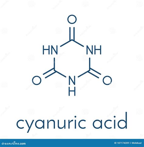 Cyanuric Acid Molecule Structural Chemical Formula And Molecule Model Sheet Of Paper In A Cage