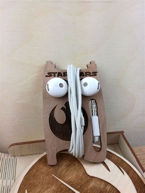 Star Wars Laser Cut Walnut Earphone Holder For Apple In Ear Etsy