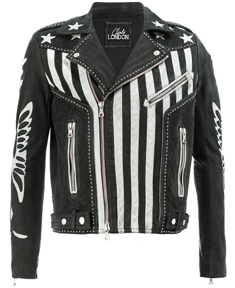 Mens American Flag Print Designer Leather Jacket - RockStar Jacket