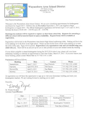 Fillable Online Wasd K12 Pa Prior To Registration All Parents Must