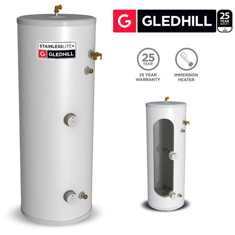 Gledhill Stainless Lite Plus D90 Direct Unvented Cylinder Stainless Steel