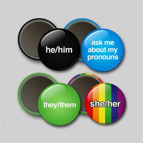 Magnet Mm Pronoun Buttons She Her He Him They Them Ask Me About My