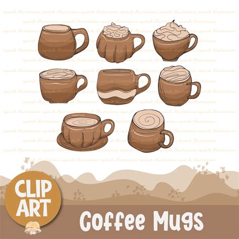 Coffee Mugs, Tea Mugs Clipart for Decoration, Stickers, Prin - Inspire Uplift